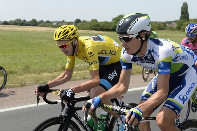 Chris Froome (Sky) in action during stage 13