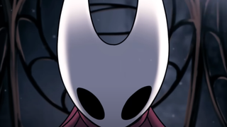 Hornet from Hollow Knight: Silksong stays still within a cage.
