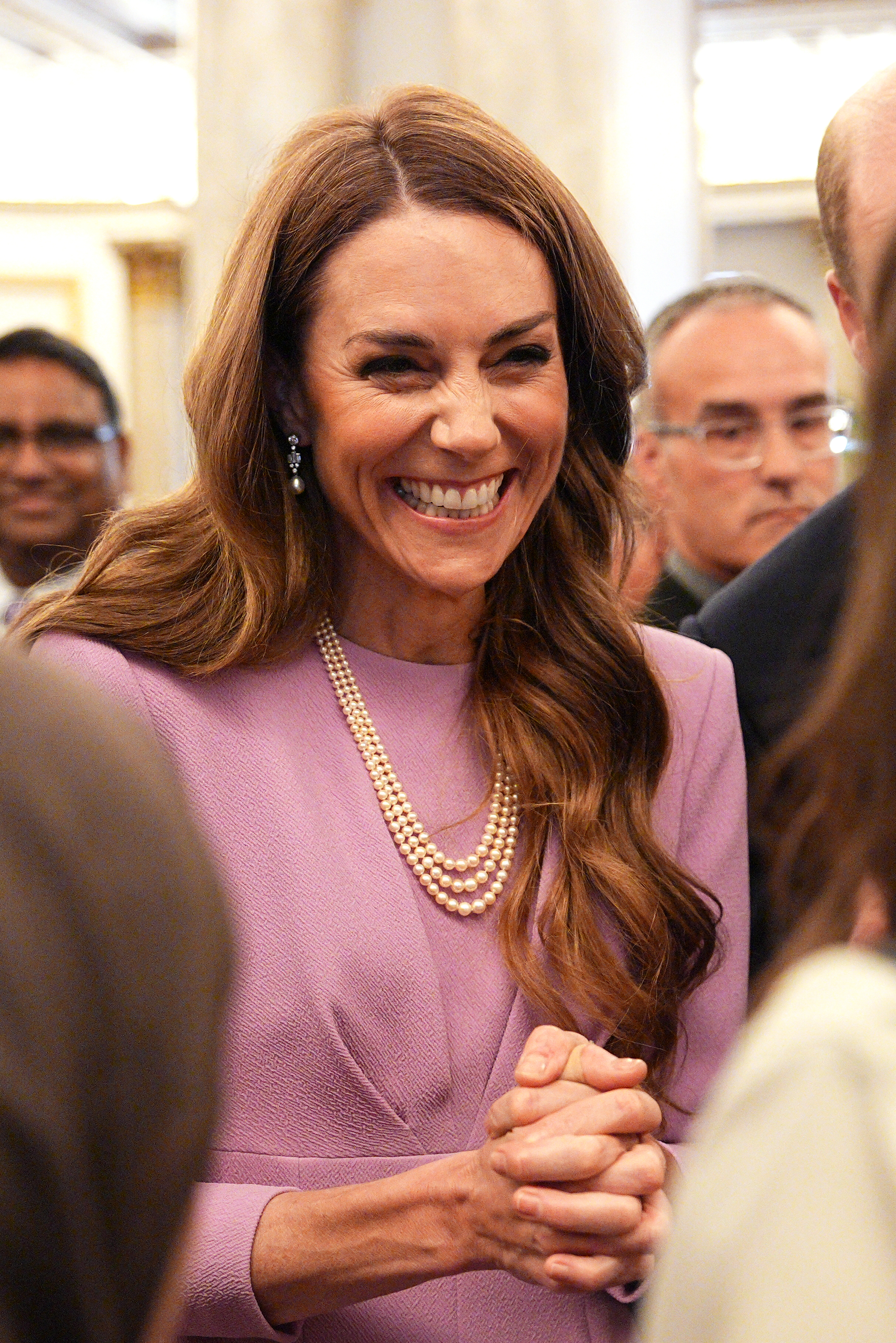 Catherine, Princess of Wales talks with guests as she attends a reception on the 100th anniversary of the birth of Queen Elizabeth II on April 21, 2026. (Photo by Aaron Chown - Pool/Getty Images)