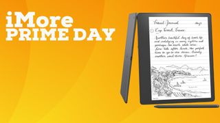 Amazon Kindle Scribe on an orange background