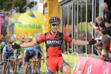 Taylor Phinney (BMC) celebrates his victory in Tour of Poland