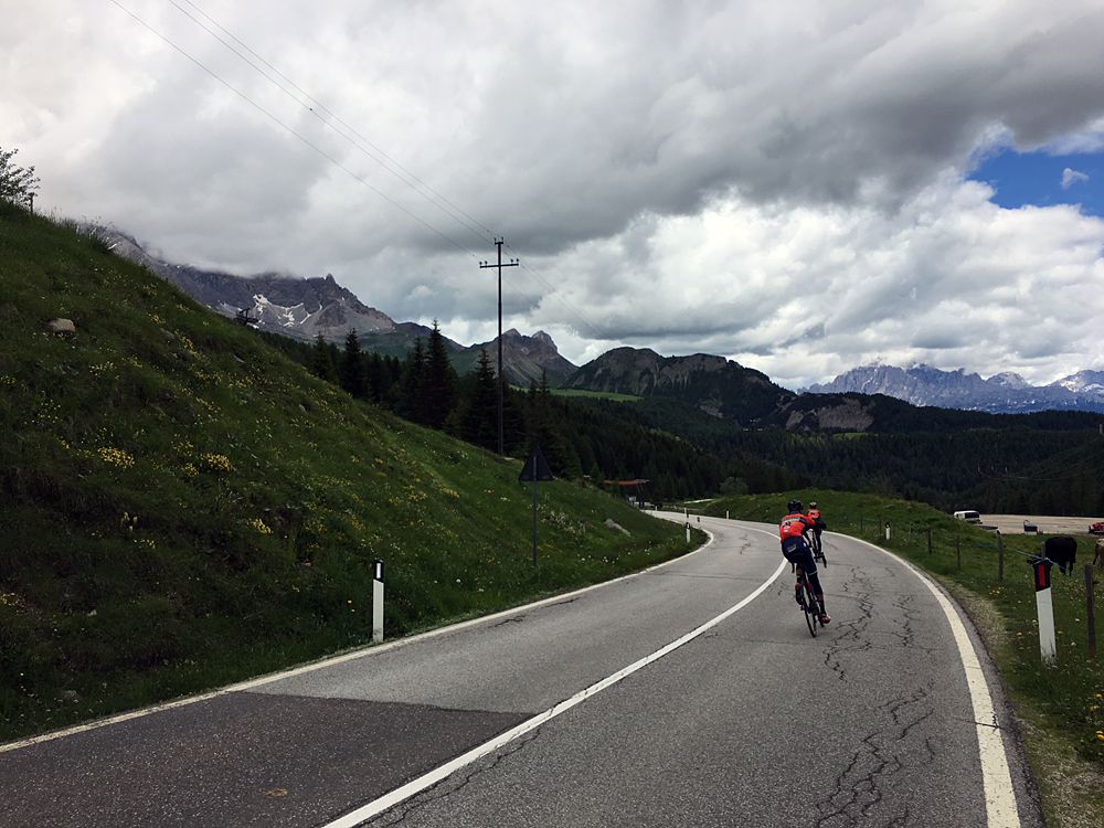 The majestic Dolomites offer a stunning backdrop and quality training roads
