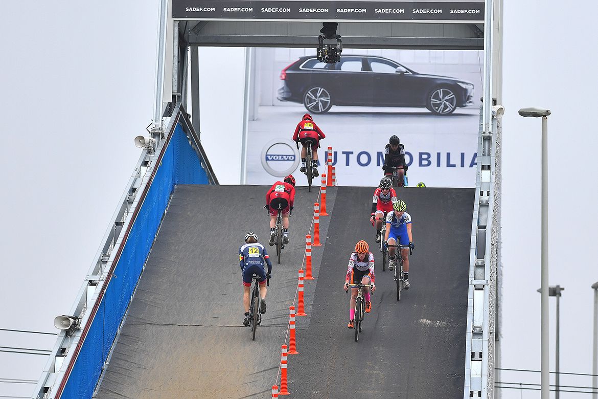 There was a devilishly steep ramp to contend with