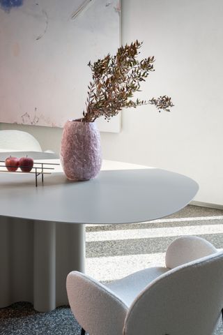 white oval dining table by Go Modern Furniture