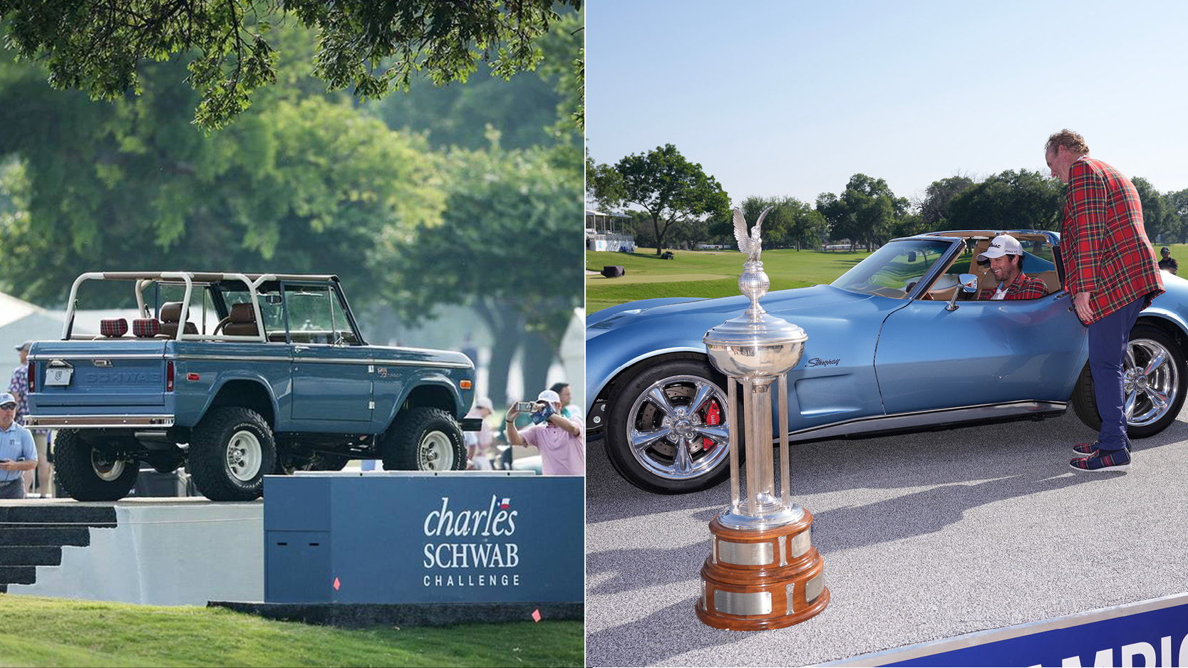 Two cars at the Charles Schwab Challenge