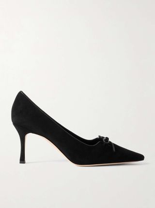 Zaman 70 Leather-Trimmed Suede Pointed-Toe Pumps