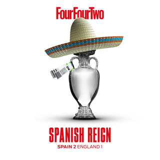 Anthony Moore's on the whistle graphic for Spains Euro 2024 win. A sombrero on the Euros trophy