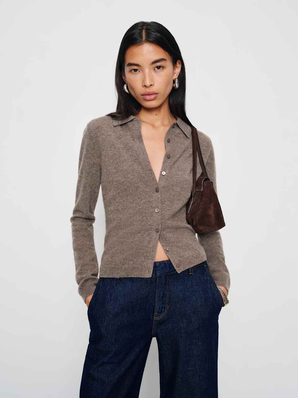 Florentina Cashmere Collared Cardigan