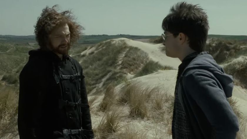 Ron shows Harry his disguised Death Eater look in a deleted Deathly Hallows: Part 2 scene.