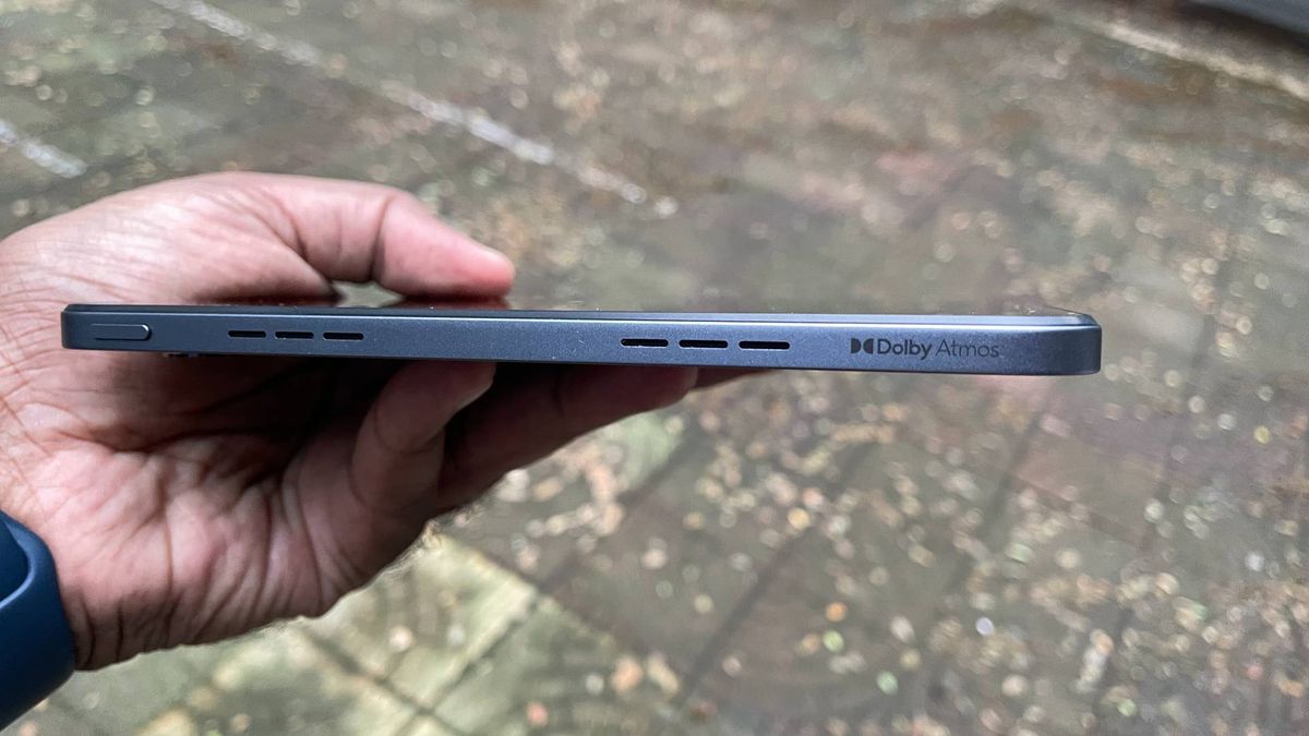 Oppo Pad Air with the power button and speakers