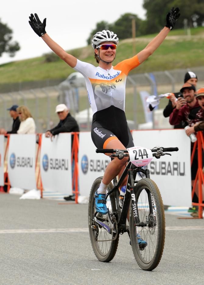 Marianne Vos (Rabo / Liv Giant) wins the elite women's short track at the Sea Otter Classic