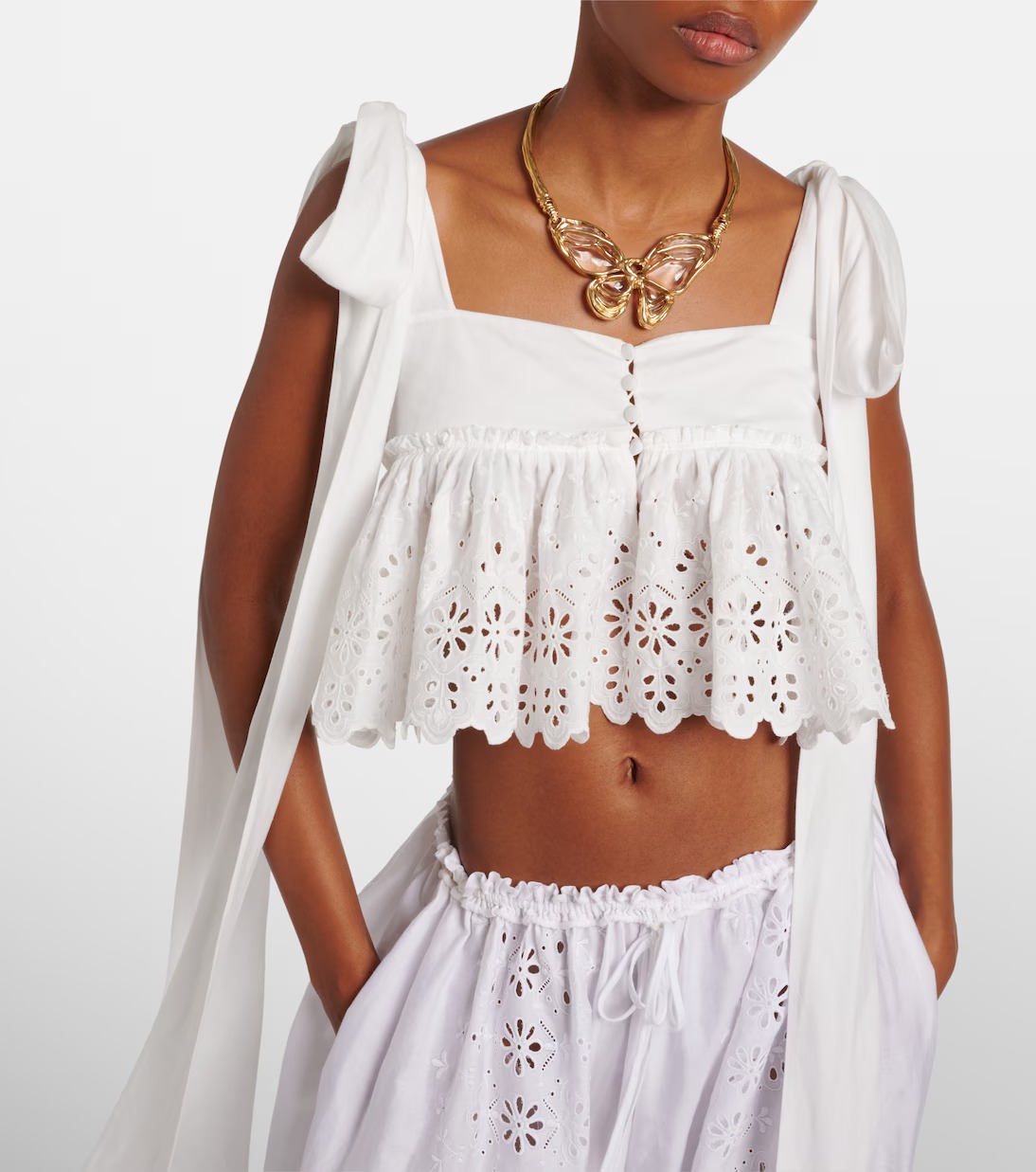 Chlo&amp;eacute;, Broderie anglaise cotton top