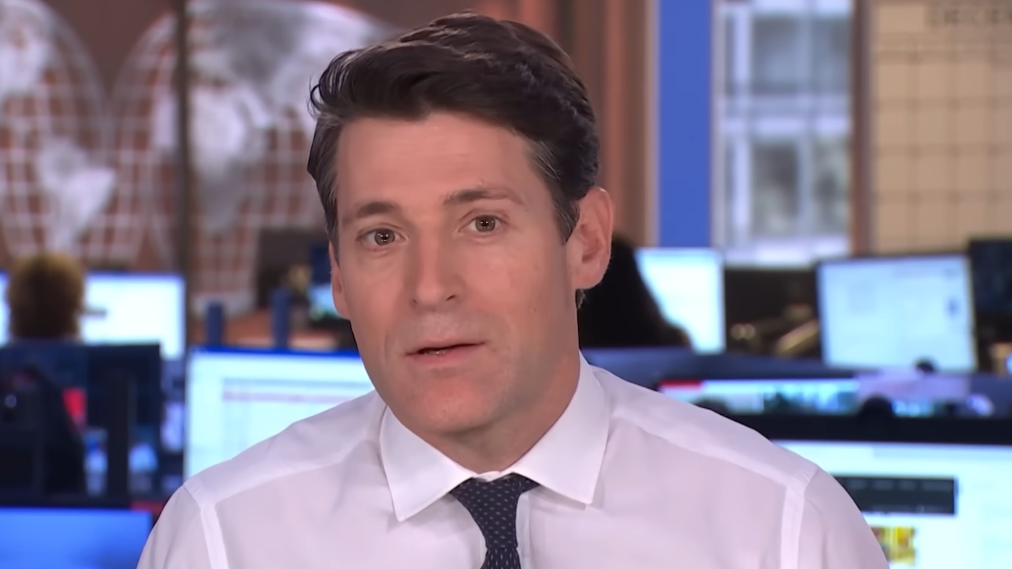 Tony Dokoupil is shown anchoring CBS Evening News.