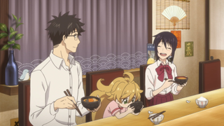 Three of the main characters in Sweetness & Lightning.