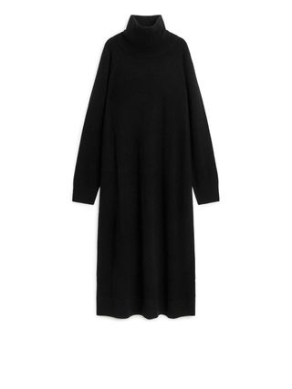 Cashmere Roll-Neck Dress - Black - Arket Gb