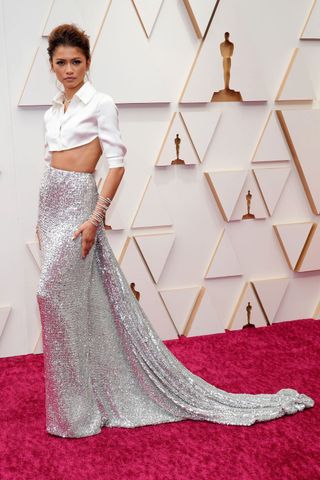 Zendaya on the red carpet at the 2022 Oscars