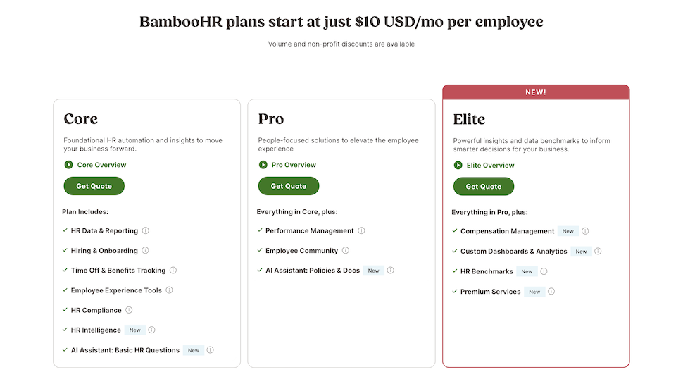 BambooHR website screenshot