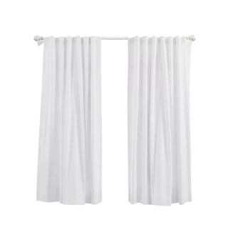 A set of white blackout curtains