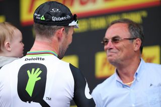 Mark Cavendish with Bernard Hinault Hinault who now both have 28 Tour de France stage wins