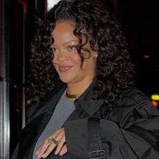Rihanna elevated her sweatpants outfit with fall's mules trend and a Dior bag
