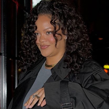 Rihanna elevated her sweatpants outfit with fall's mules trend and a Dior bag