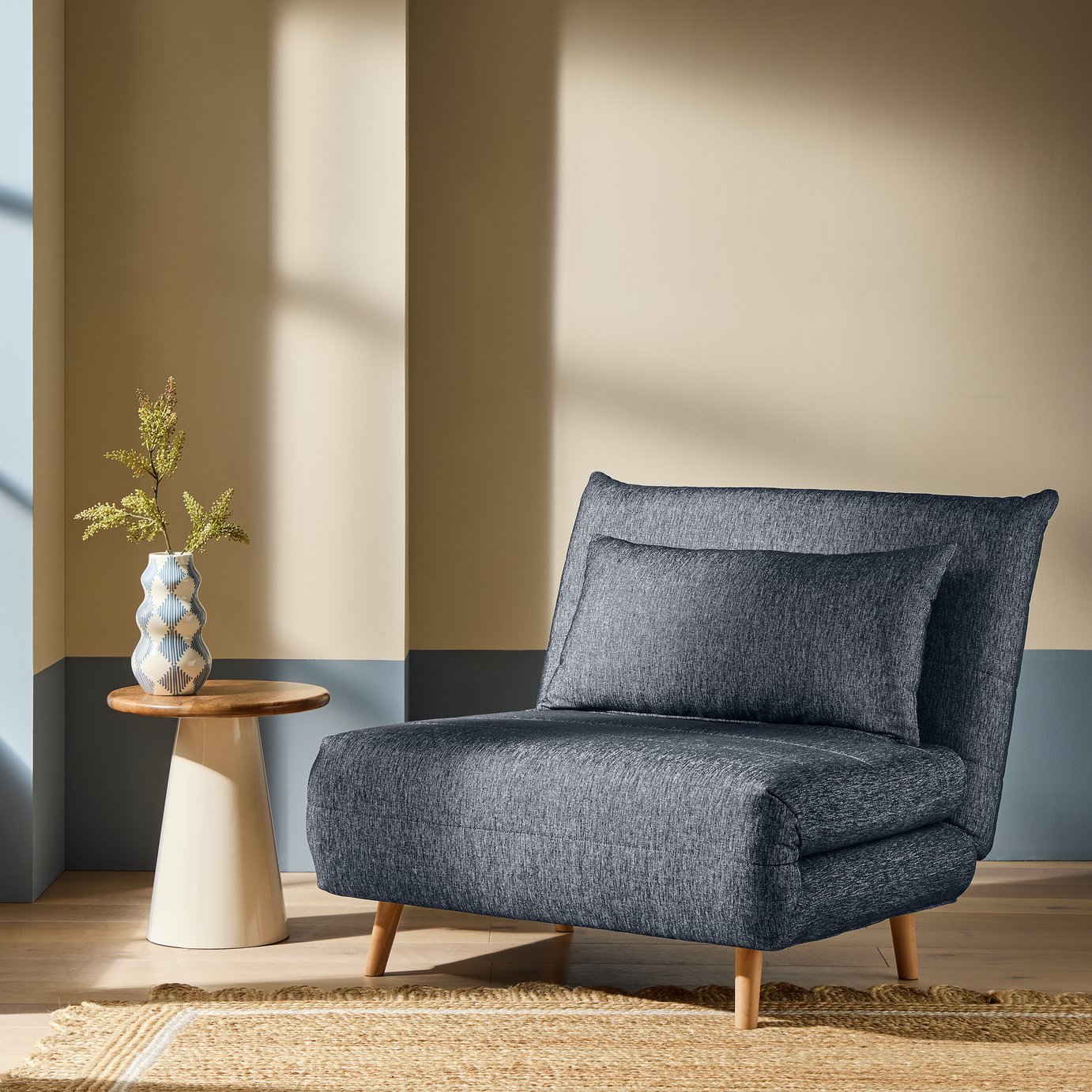 Habitat Pillow Single Fabric Chairbed - Blue
