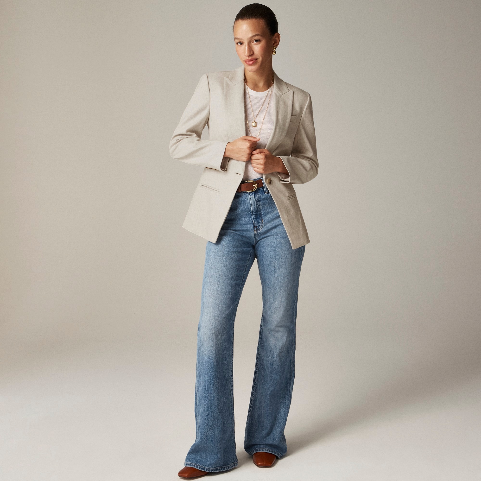 Alexandra Blazer in Stretch Linen Blend