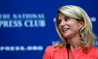 Texas state Sen. Wendy Davis (D) speaks at the National Press Club on August 5.