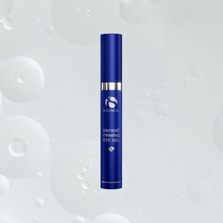 a blue tube of eye cream on top of a white background