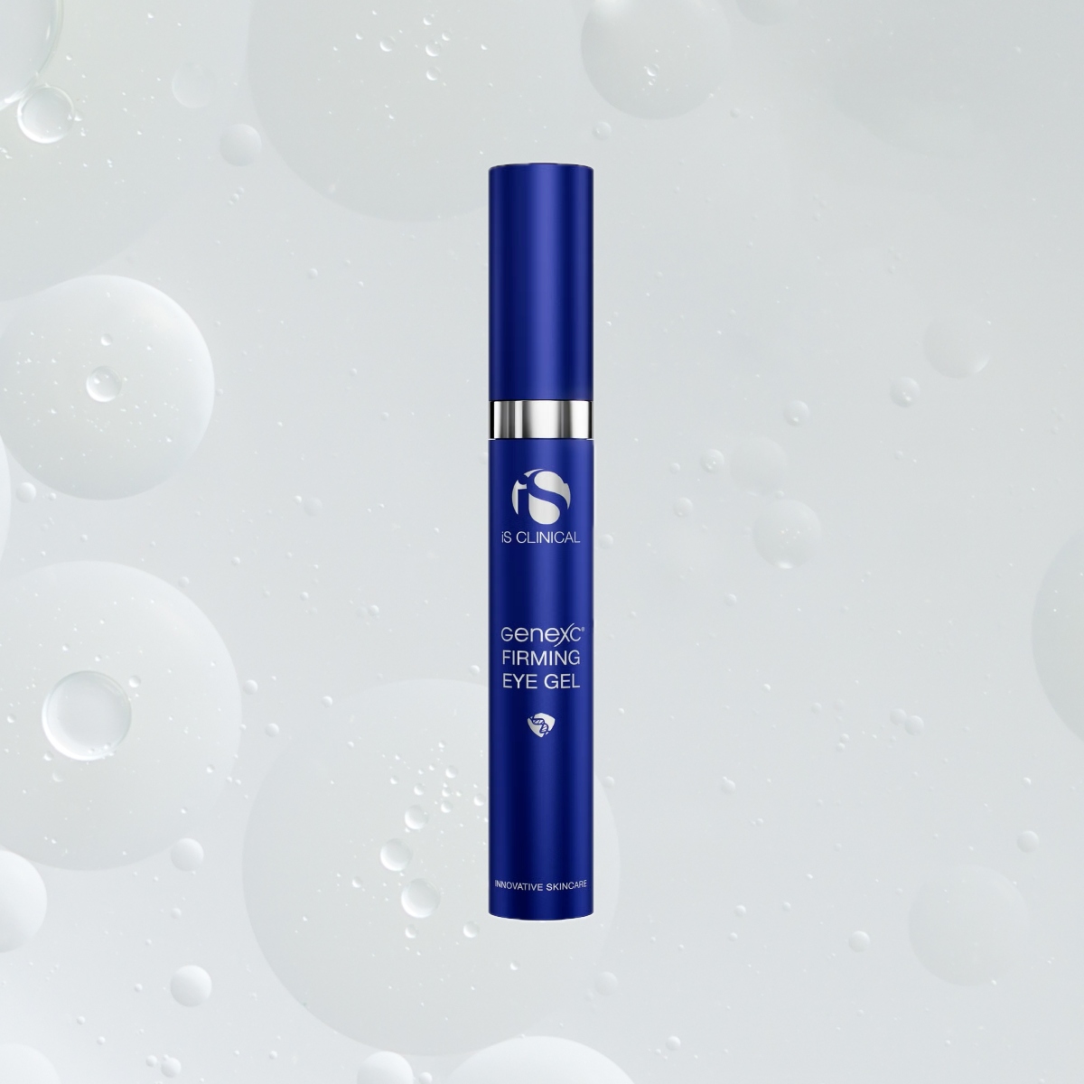 a blue tube of eye cream on top of a white background