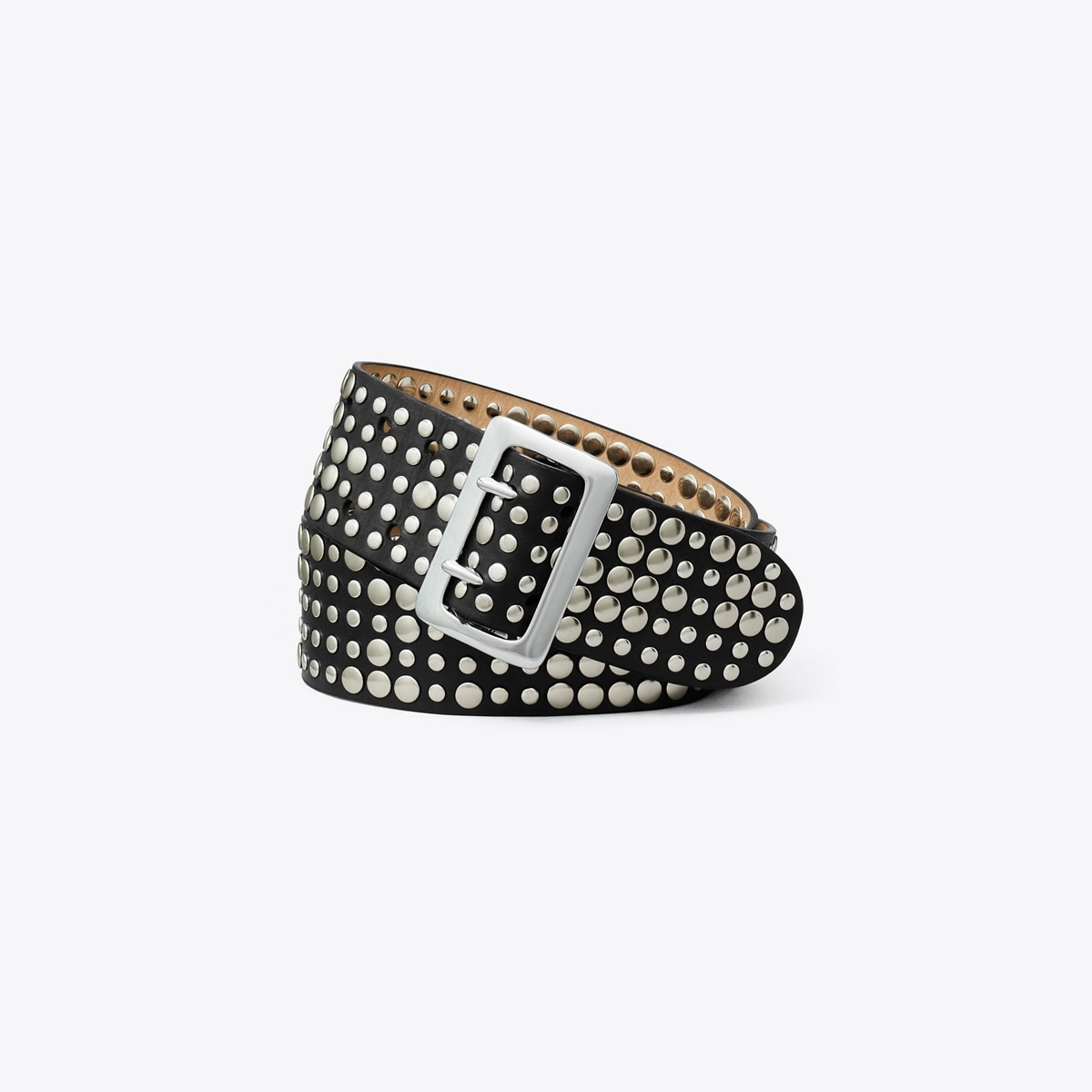 2" Studded Belt in Black, Size L/xl
