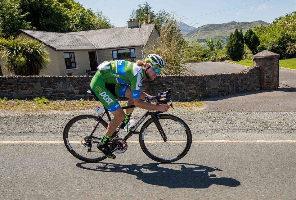 Regan Gough riding in the breakaway