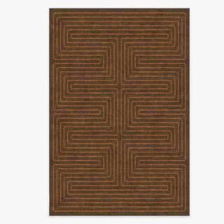 brown and pink patterned rug