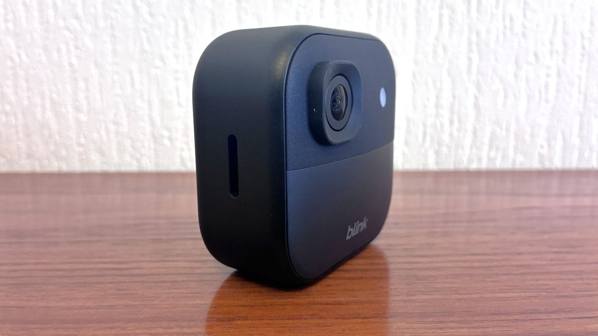 Three-quarter view of Blink Outdoor 2K+ security camera