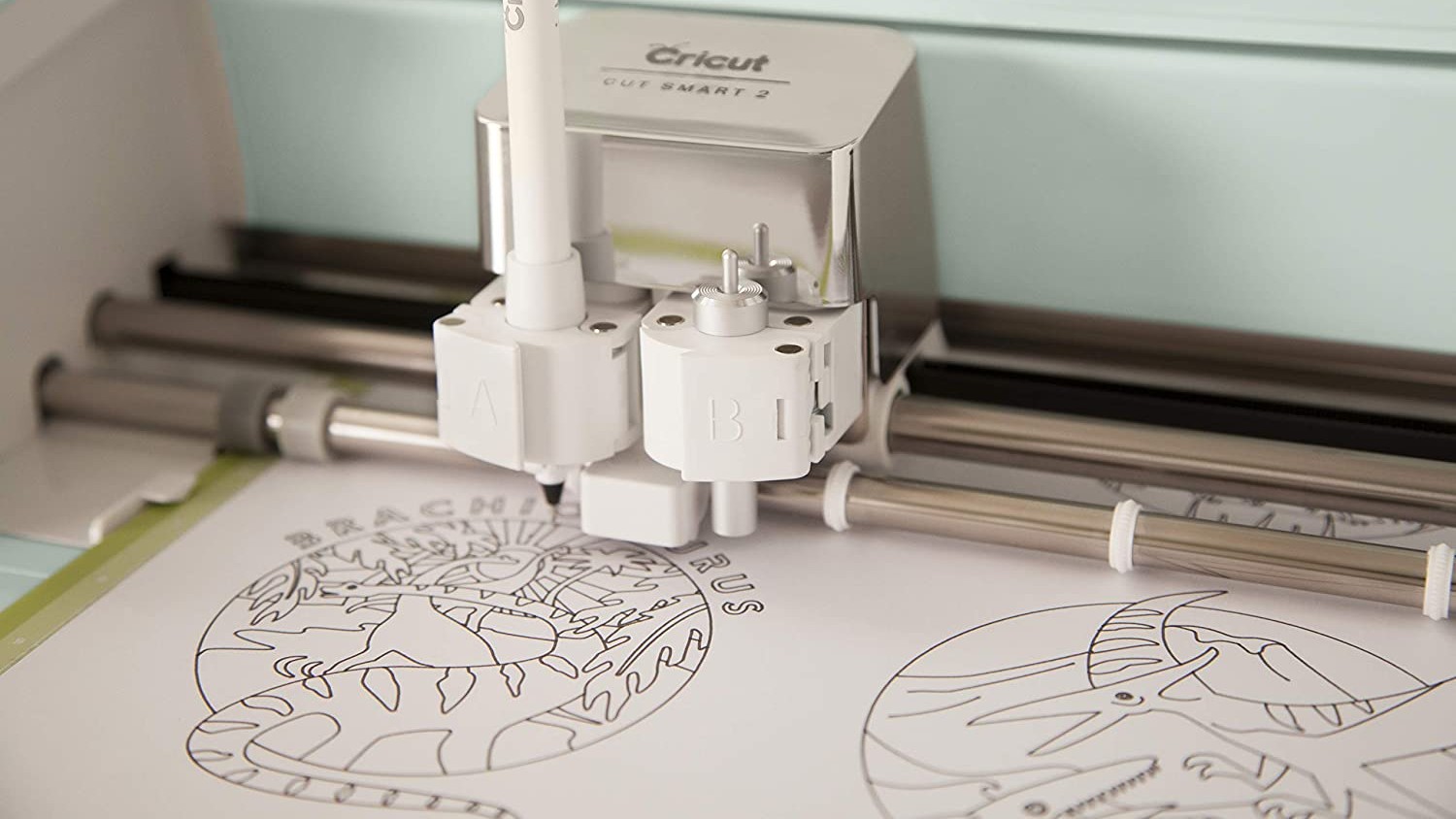 Cricut machine cutting out pattern in material