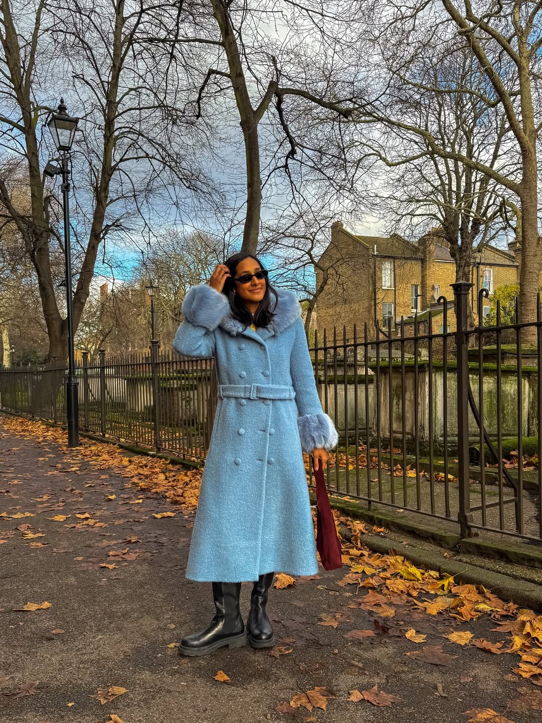 INFLUENCER 2026 WISH LIST: Zeena wearing a blue coat
