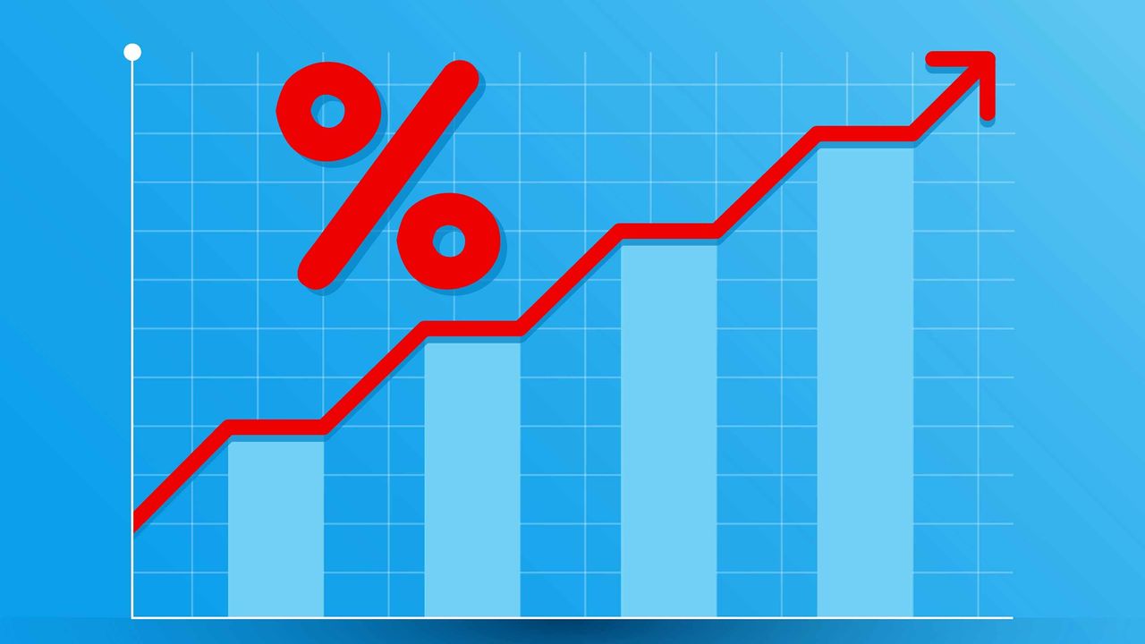 Concept art of rising interest rates