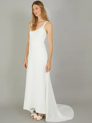 Monsoon Kate Pearl Trim Wedding Dress, Ivory