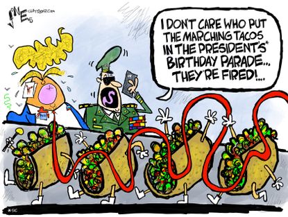 Marching tacos spoil Donald Trump's birthday parade and more TACO