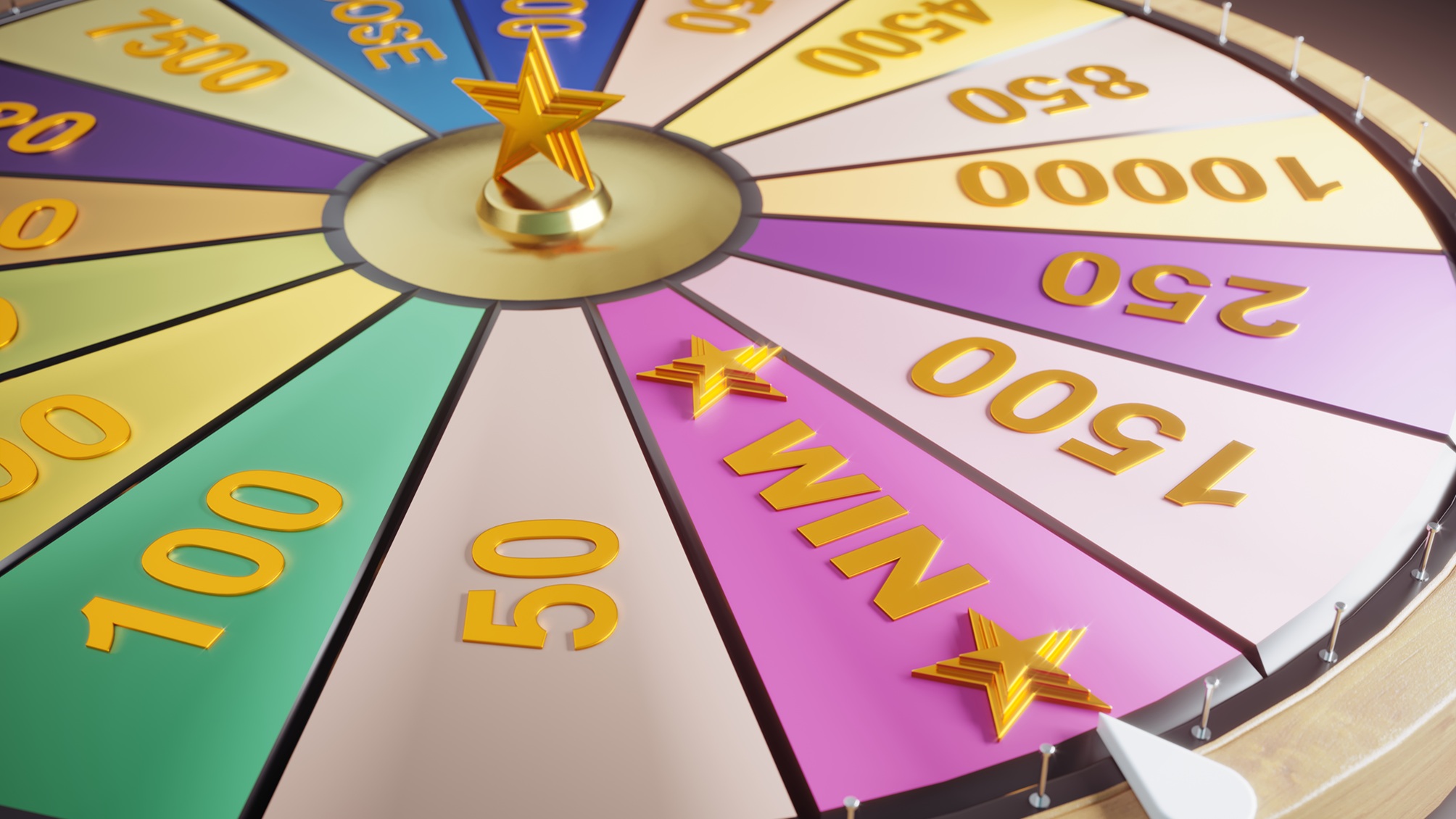 A "wheel of fortune" with "win" highlighted.