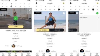 Screenshots of Centr workout app