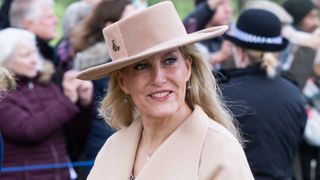 Sophie, Countess of Wessex attends the Christmas Day service at Sandringham Church on December 25, 2022
