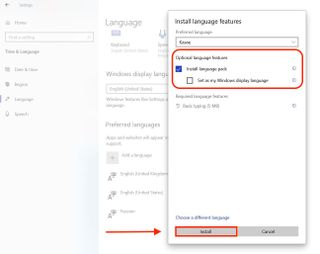 How to change keyboard language in Windows - install language pack