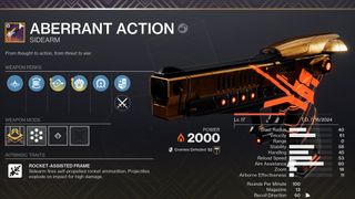 Aberrant Action rocket-powered sidearm.