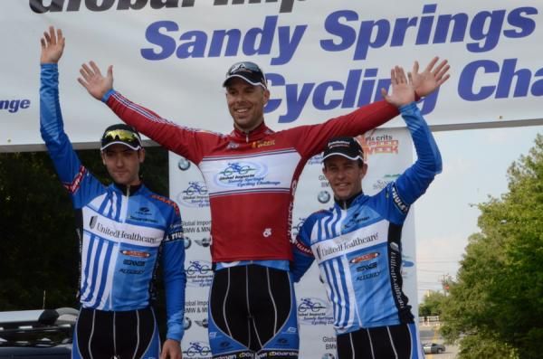 The UnitedHealthcare podium sweep (l-r): Jake Keough, Karl Menzies, and Hilton Clarke.