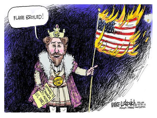 Editorial cartoon business Burger King move