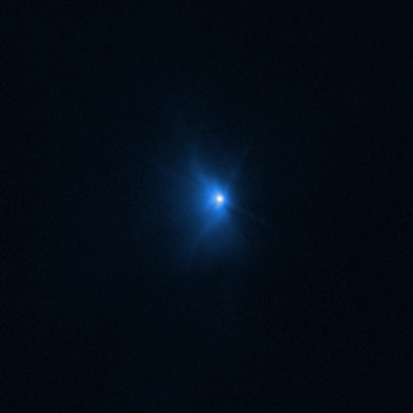 This animated GIF combines three of the images NASA’s Hubble Space Telescope captured after NASA’s Double Asteroid Redirection Test (DART) intentionally impacted Dimorphos, a moonlet asteroid in the double asteroid system of Didymos. The animation spans from 22 minutes after impact to 8.2 hours after the collision took place.