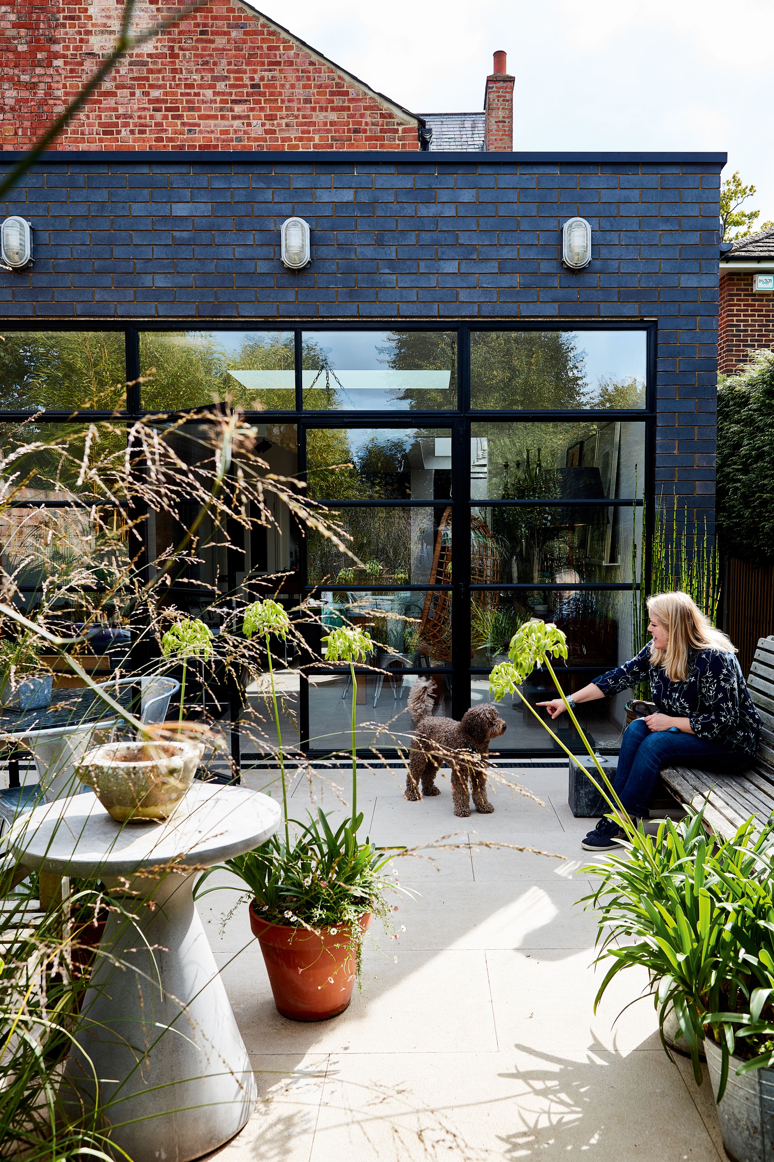 Glass extension to a victorian home