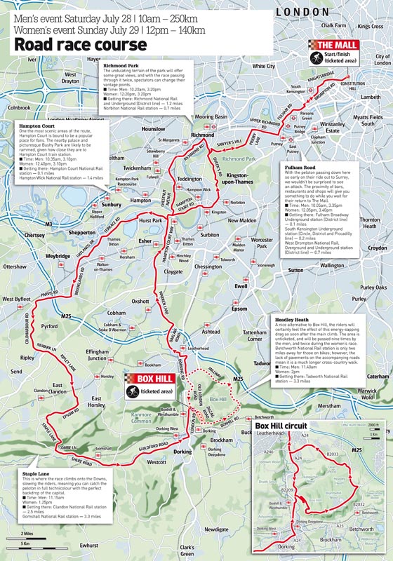 Olympic road race route download detailed map Cycling Weekly