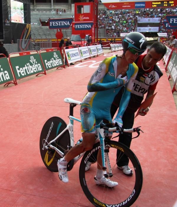 Gasparotto crashed but made it to the finish